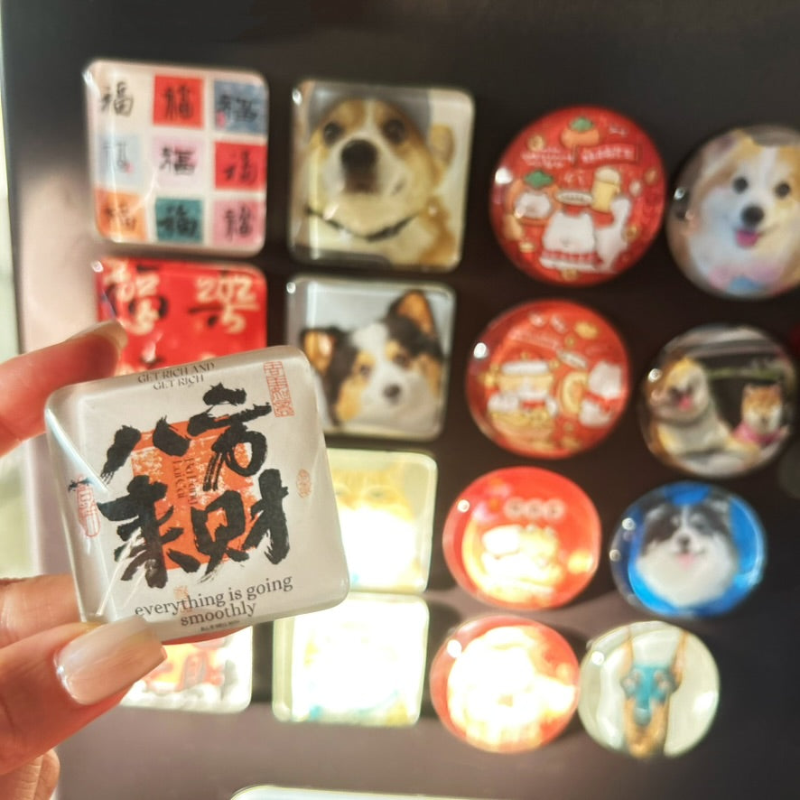Custom Crystal Pet Fridge Magnet - Personalized Photo Gift