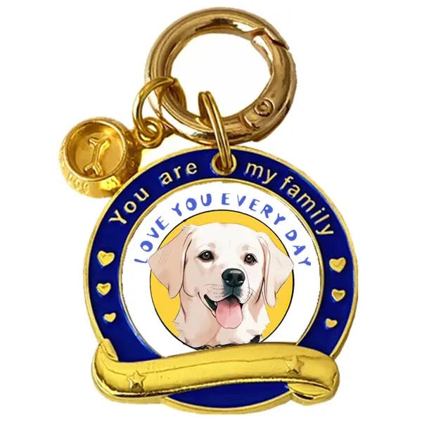 Brass Dog Name Tag - Custom Name & Phone Number