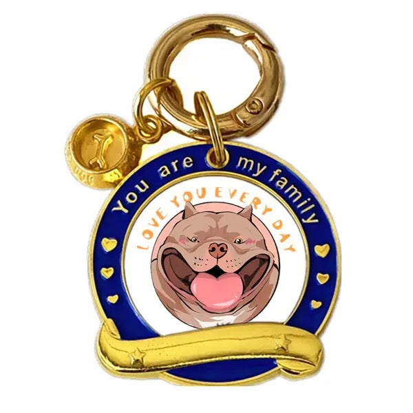 Brass Dog Name Tag - Custom Name & Phone Number