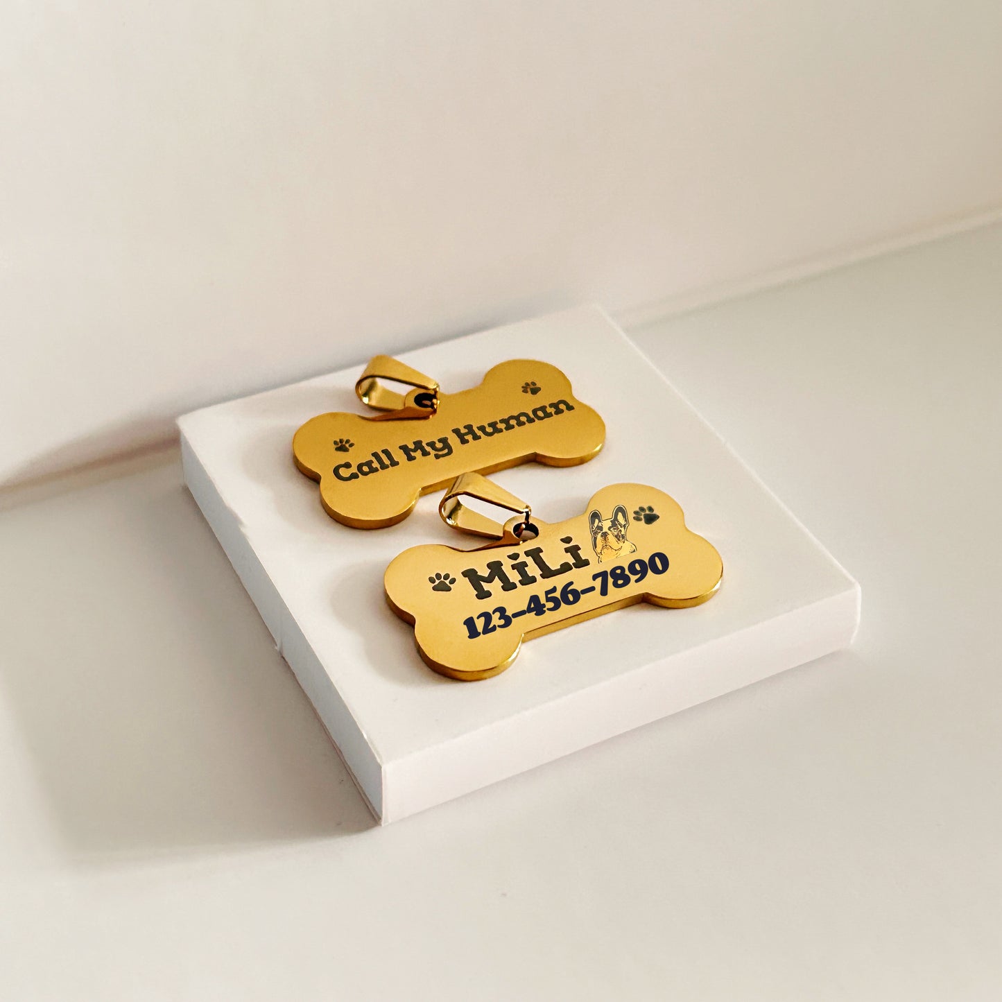 Custom Pet Photo ID Tag - Name & Phone Number