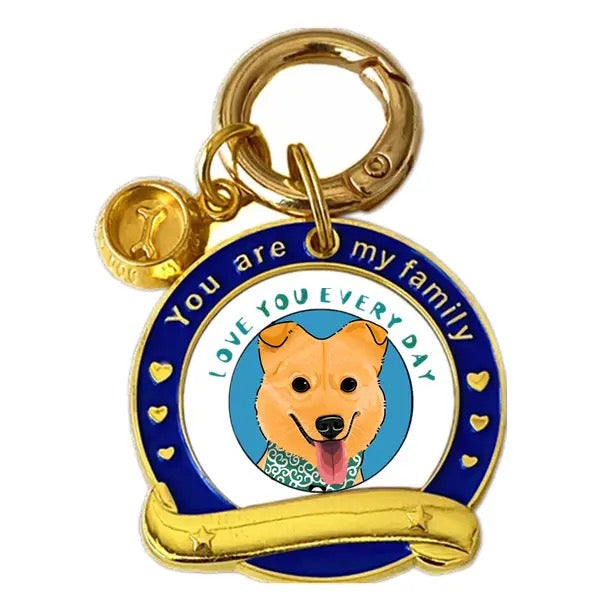 Brass Dog Name Tag - Custom Name & Phone Number