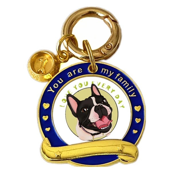 Brass Dog Name Tag - Custom Name & Phone Number