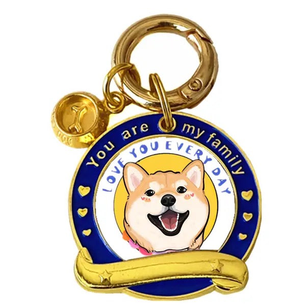 Brass Dog Name Tag - Custom Name & Phone Number