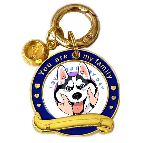 Brass Dog Name Tag - Custom Name & Phone Number