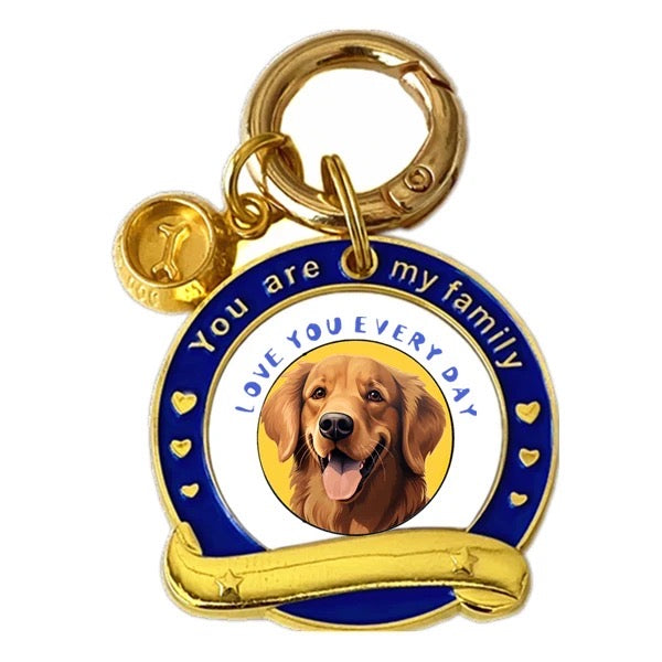 Brass Dog Name Tag - Custom Name & Phone Number