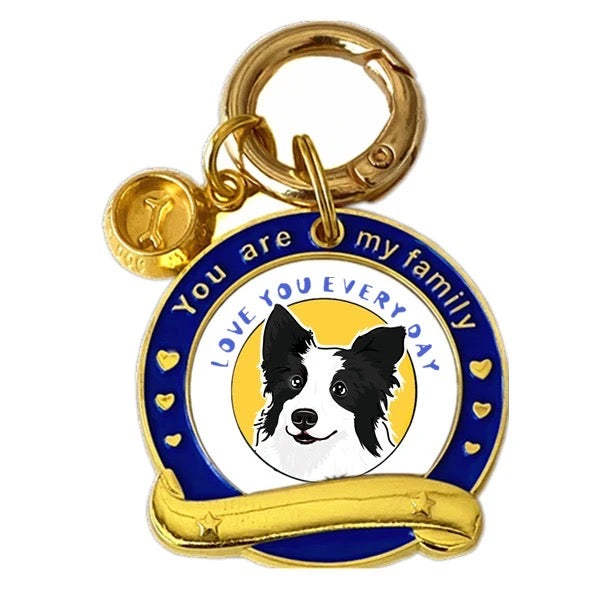 Brass Dog Name Tag - Custom Name & Phone Number