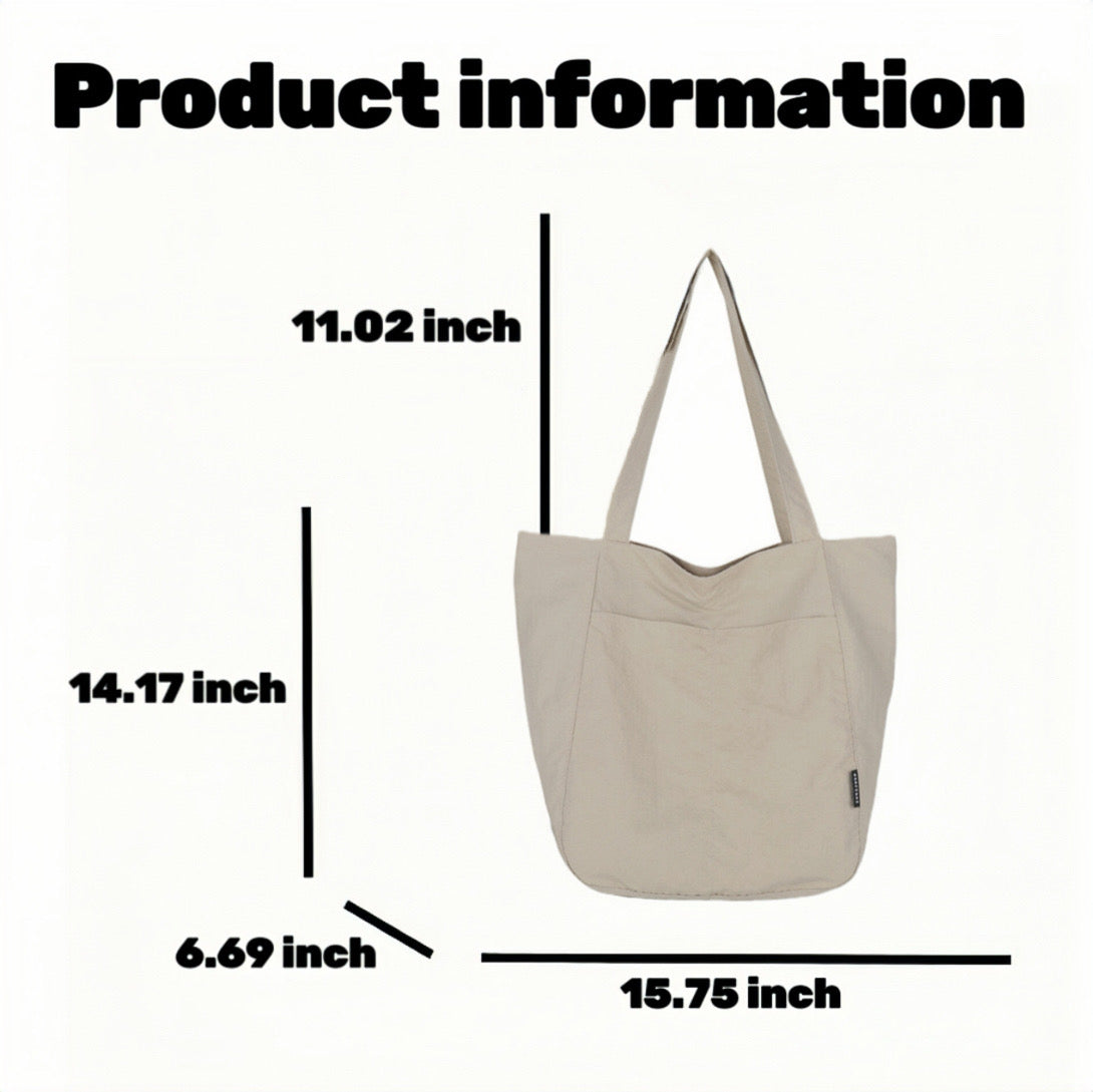 Water-Resistant Nylon Tote Bag | Fits A4 Books