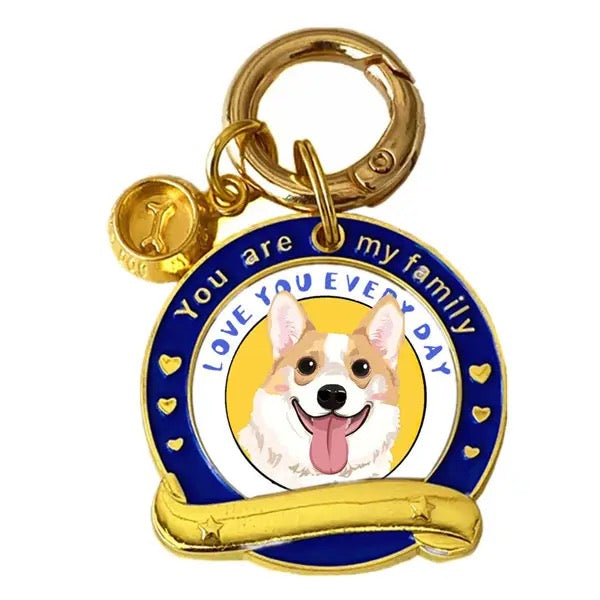 Brass Dog Name Tag - Custom Name & Phone Number