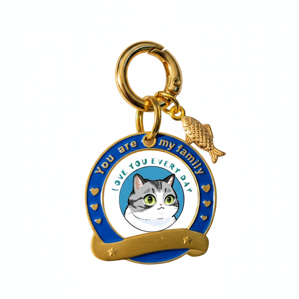 Brass Cat Name Tag - Custom Name & Phone Number
