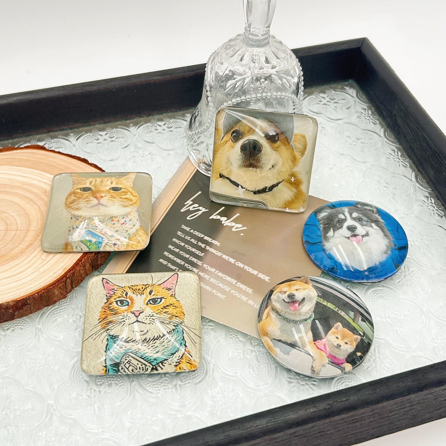 Custom Crystal Pet Fridge Magnet - Personalized Photo Gift
