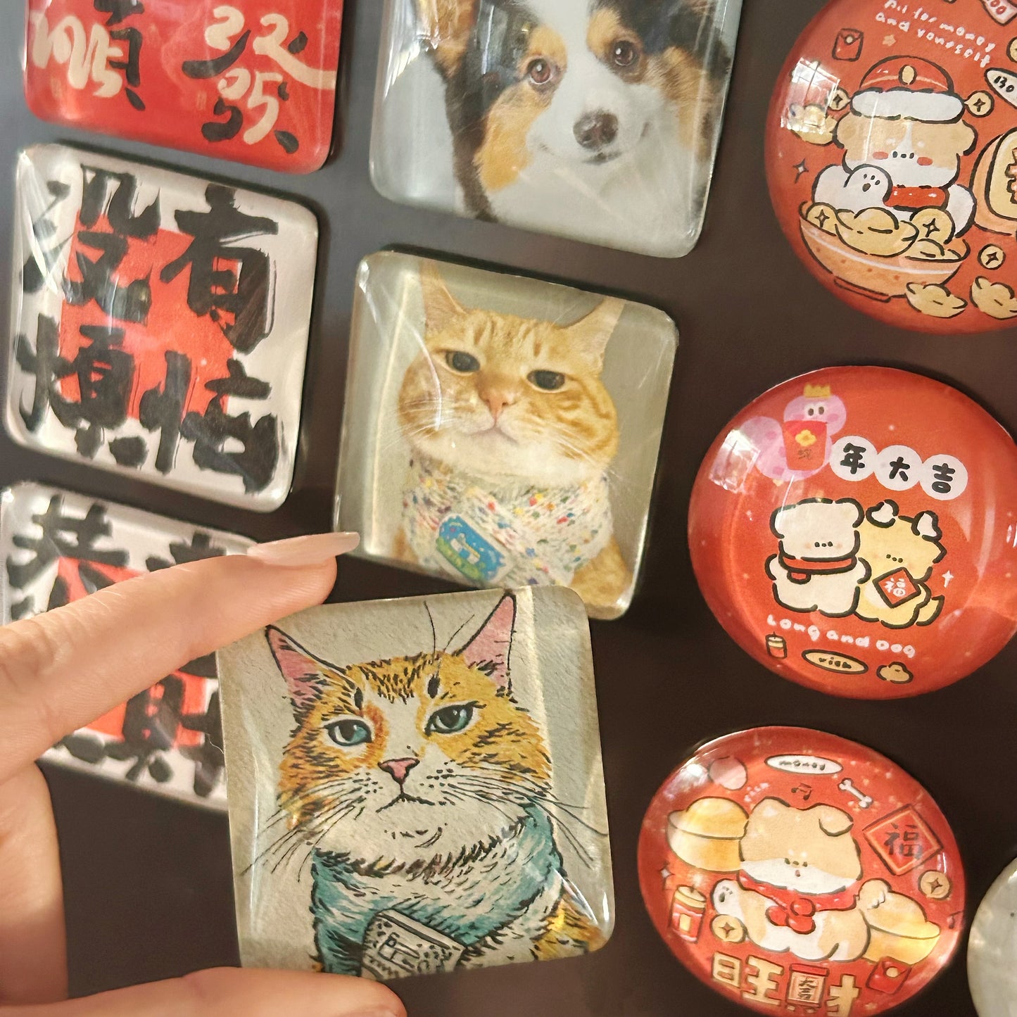 Custom Crystal Pet Fridge Magnet - Personalized Photo Gift