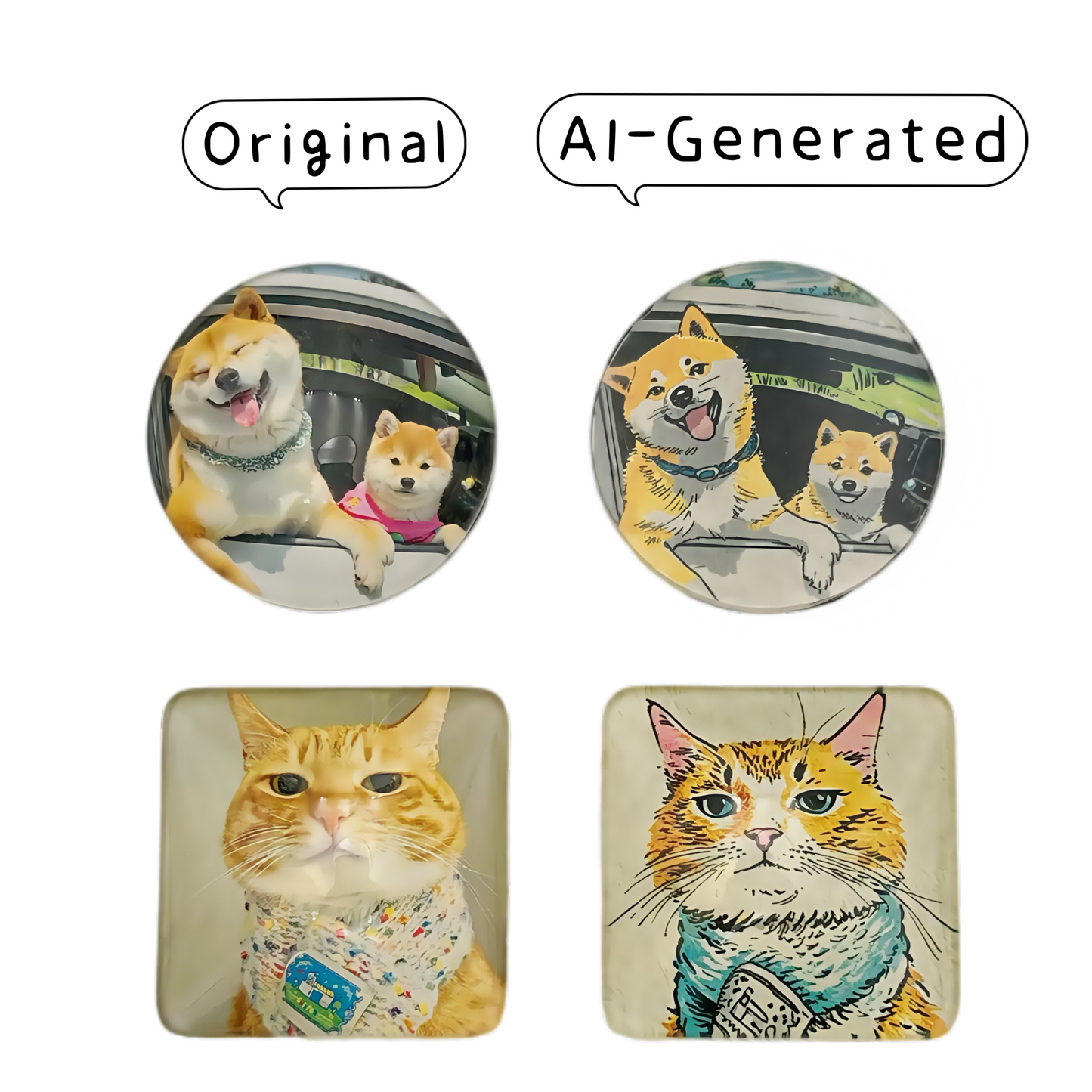 Custom Crystal Pet Fridge Magnet - Personalized Photo Gift