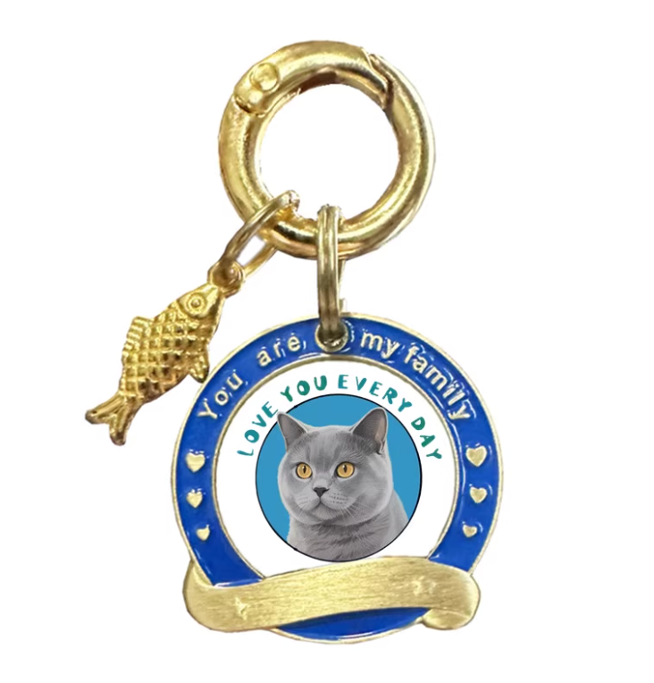 Brass Cat Name Tag - Custom Name & Phone Number