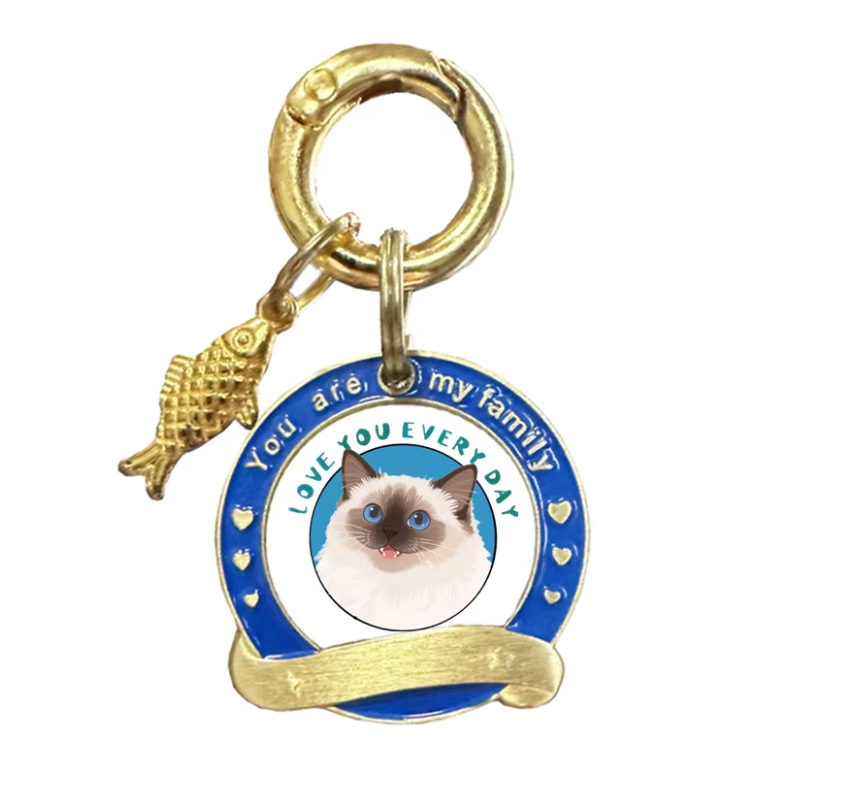 Brass Cat Name Tag - Custom Name & Phone Number