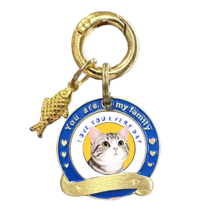 Brass Cat Name Tag - Custom Name & Phone Number