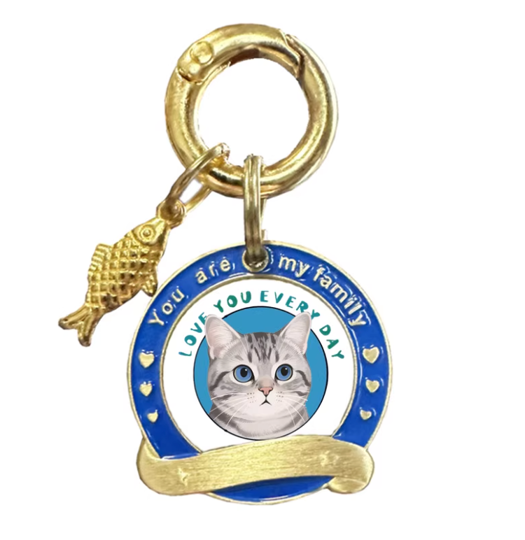 Brass Cat Name Tag - Custom Name & Phone Number