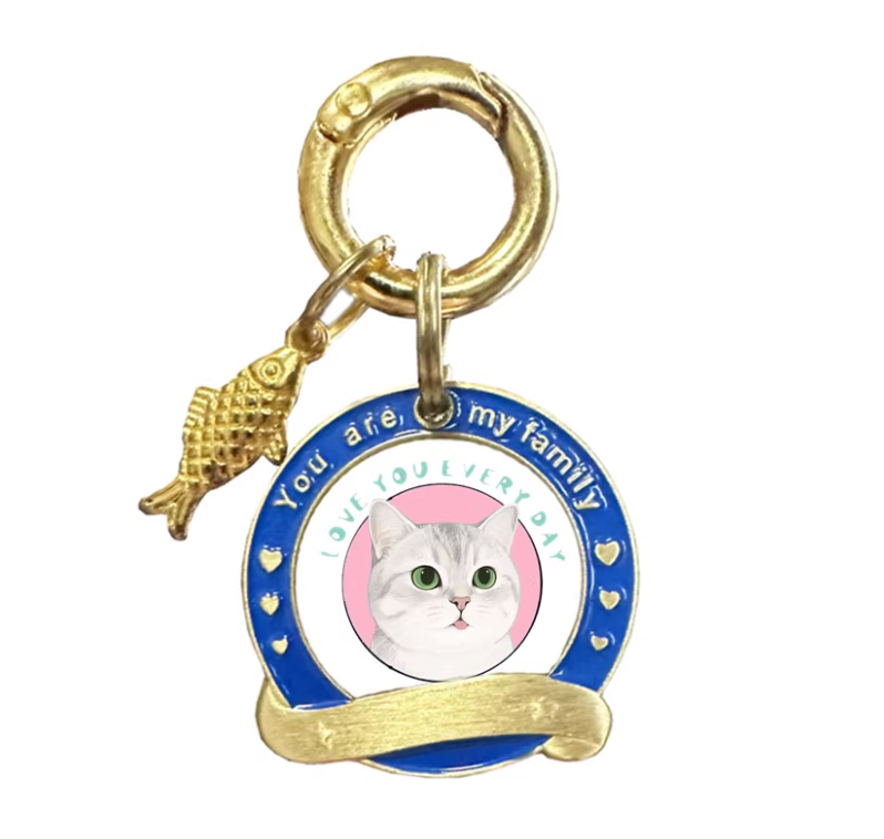 Brass Cat Name Tag - Custom Name & Phone Number