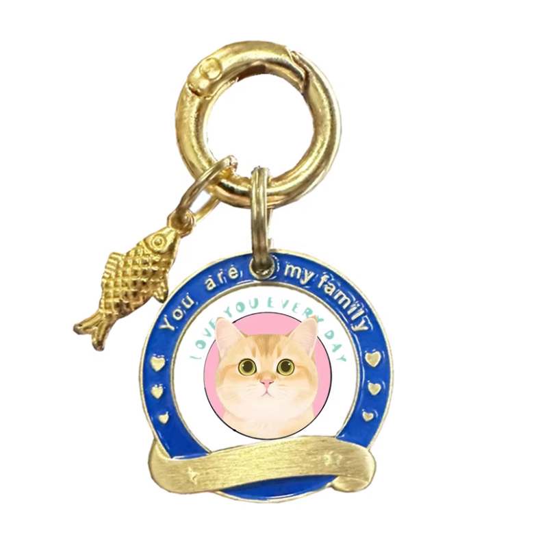 Brass Cat Name Tag - Custom Name & Phone Number