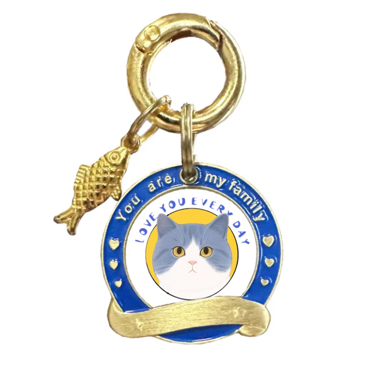 Brass Cat Name Tag - Custom Name & Phone Number