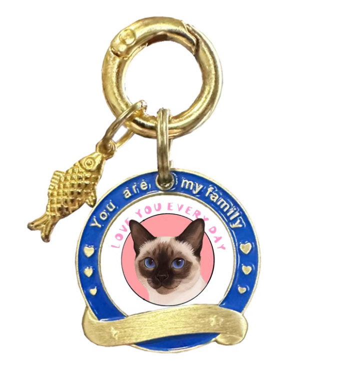 Brass Cat Name Tag - Custom Name & Phone Number