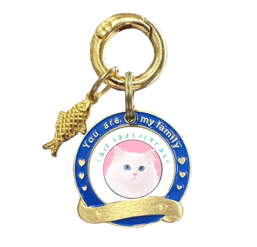 Brass Cat Name Tag - Custom Name & Phone Number