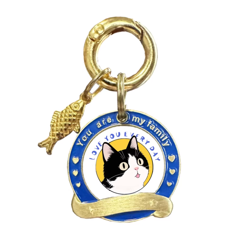 Brass Cat Name Tag - Custom Name & Phone Number