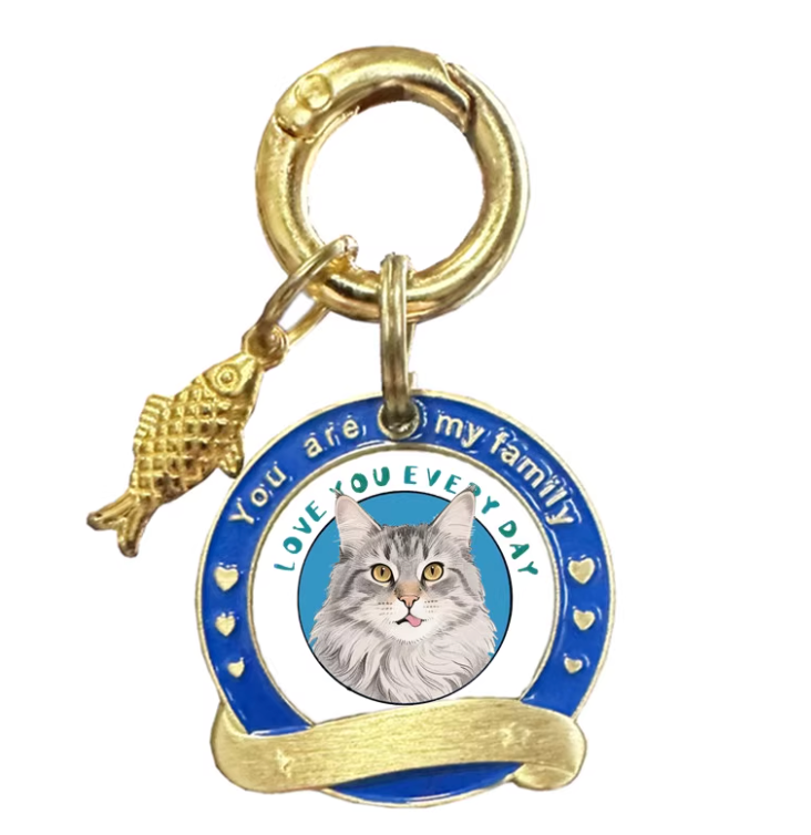 Brass Cat Name Tag - Custom Name & Phone Number